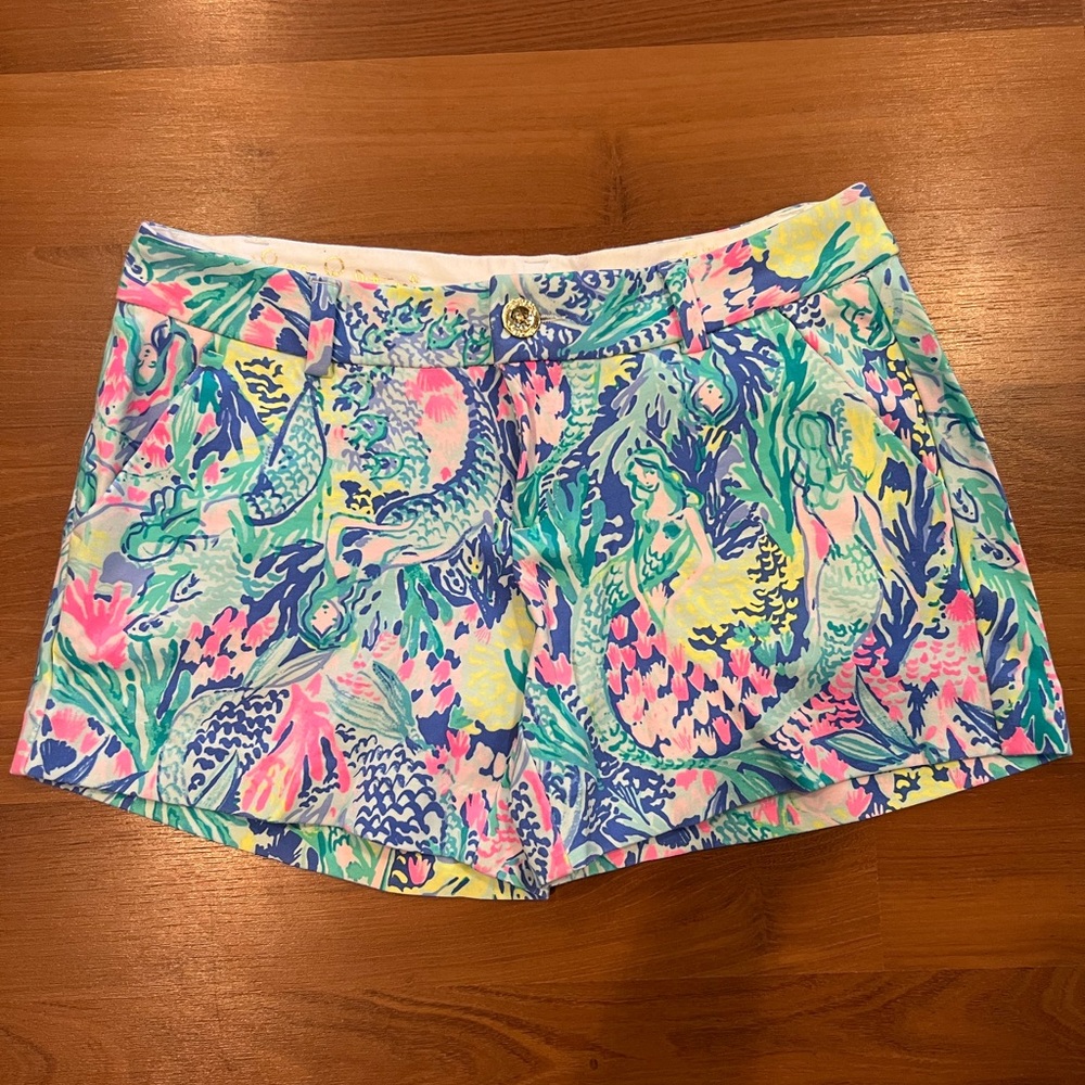 LILLY PULITZER Callahan Stretch Short in Mermaid Cove sz 2